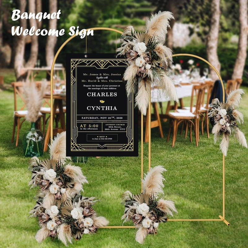 ParseBio Wedding Arch Backdrop Stand Set of 2 (7.2FT, 6FT),Gold Metal Arch Backdrop Stand,Balloon Arch Stand for Wedding Ceremony Baby Shower Outdoor Indoor Birthday Party Graduation Decoration - Image 5